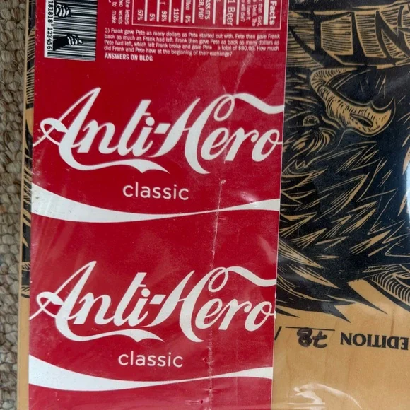 John Cardiel Anti-Hero Big Cat Skateboard Deck 87 of 100 w/ Stickers - Picture 4 of 5